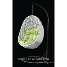 outdoor white rattan hanging egg chair